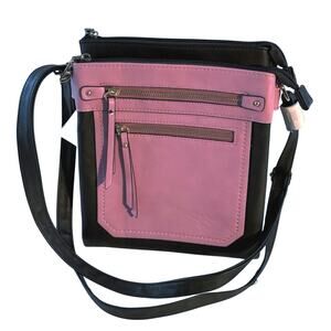 NWT Charming Charlie Ivy London Crossbody Bag - - Pink & Black Classic Chic